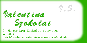valentina szokolai business card
